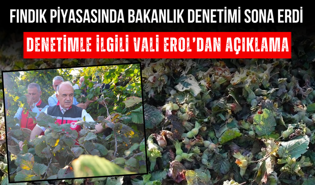 Fındık Piyasasında Bakanlık Denetimi Sona Erdi! Denetimle İlgili Vali Erol’dan Açıklama