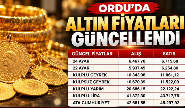 Ordu’da Altın Fiyatları Güncellendi: Çeyrek Altın 11 Bin Lirayı Aştı