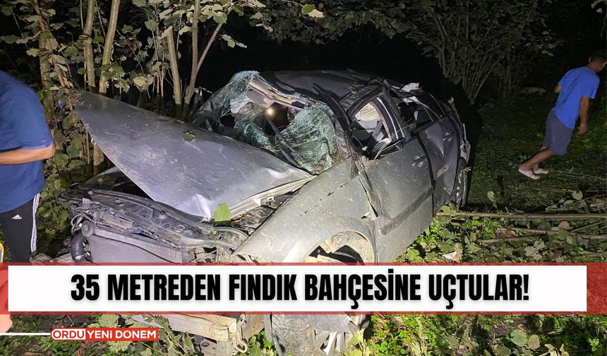 35 Metreden Fındık Bahçesine Uçtular!