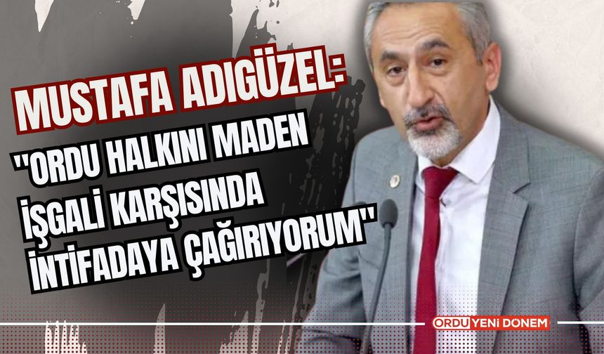 Mustafa Adıgüzel: "Ordu Halkını Maden İşgali Karşısında İntifadaya Çağırıyorum"