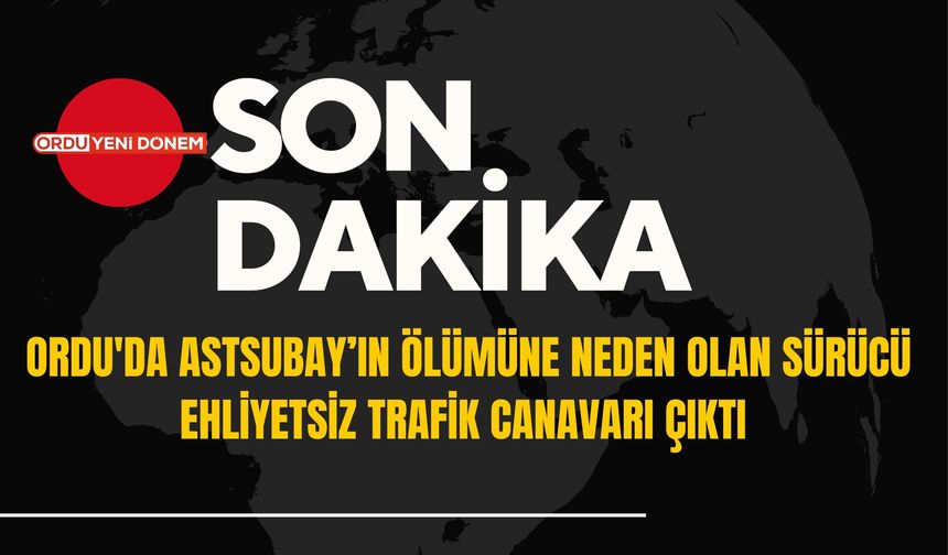 Ordu'da Astsubay’ın Ölümüne Neden Olan Sürücü Ehliyetsiz Trafik Canavarı Çıktı