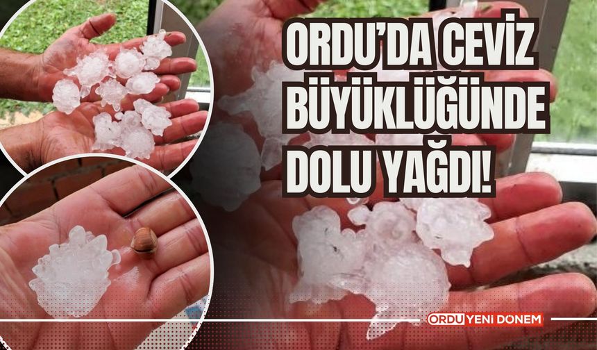 Ordu’da Ceviz Büyüklüğünde Dolu Yağdı!