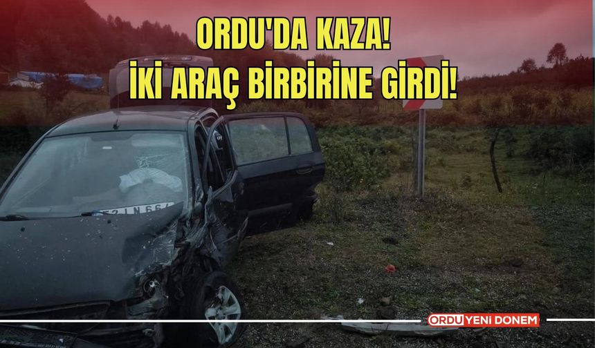 Ordu'da kaza! İki araç birbirine girdi!