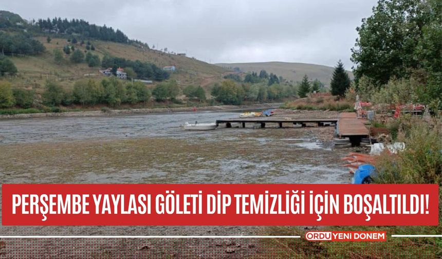 Perşembe Yaylası Göleti Dip Temizliği İçin Boşaltıldı!