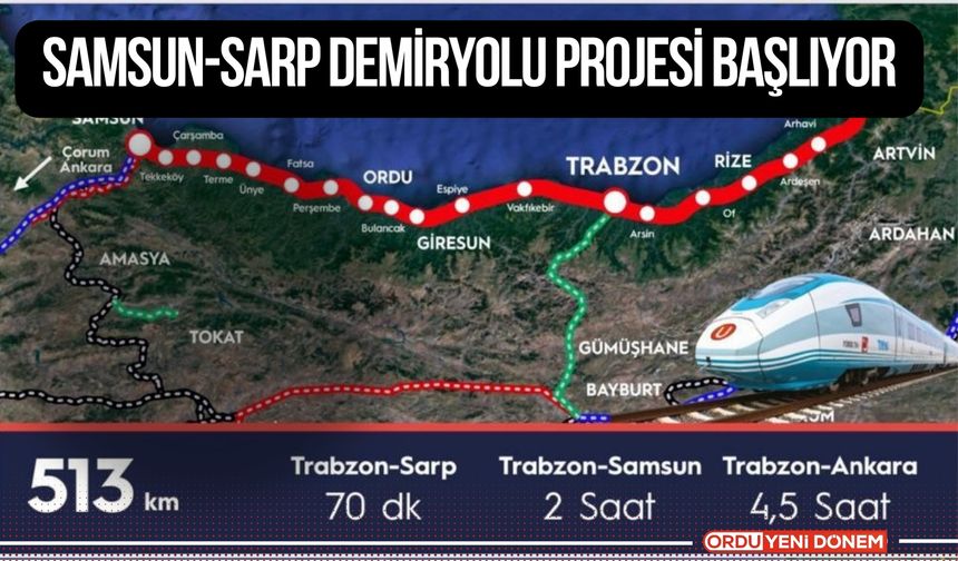 Samsun-Sarp Demiryolu Projesi Başlıyor