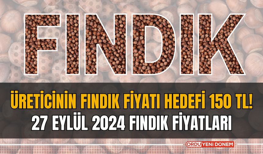 Üreticinin fındık fiyatı hedefi 150 TL! 27 Eylül 2024 fındık fiyatları