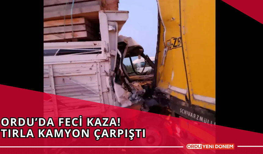 Ordu’da Feci Kaza! Tırla Kamyon Çarpıştı