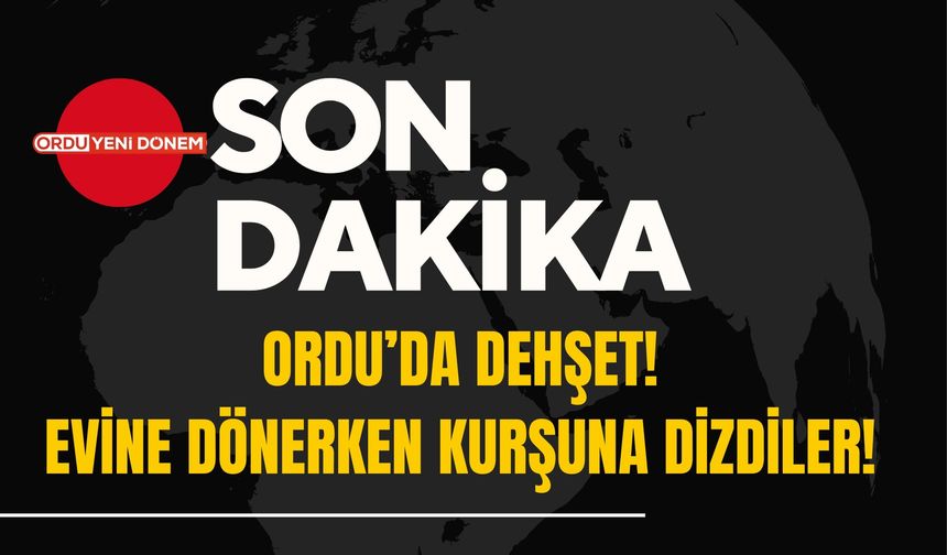 Ordu’da Dehşet! Evine Dönerken Kurşuna Dizdiler!