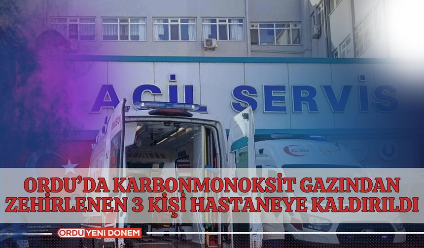 Ordu’da Karbonmonoksit Gazından Zehirlenen 3 Kişi Hastaneye Kaldırıldı