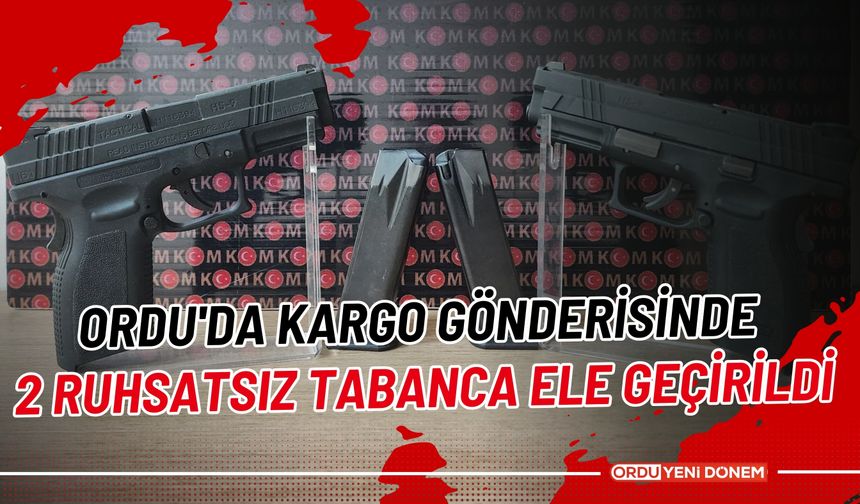 Ordu'da Kargo Gönderisinde 2 Ruhsatsız Tabanca Ele Geçirildi