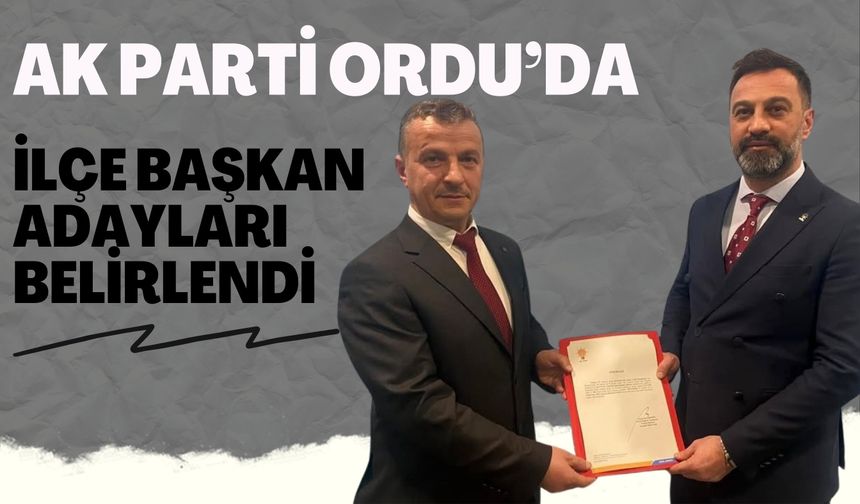 AK Parti Ordu'da İlçe Başkan Adayları Belirlendi