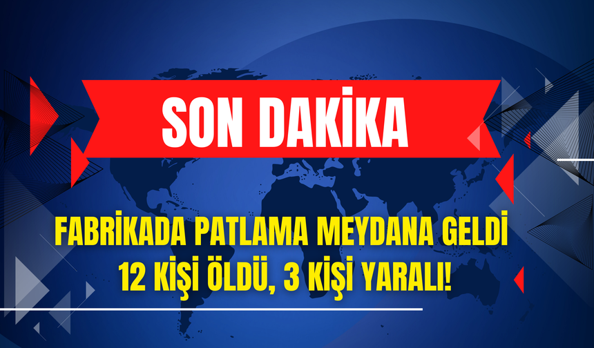 Fabrikada Patlama Meydana Geldi: 12 Kişi Öldü, 3 Kişi Yaralı!