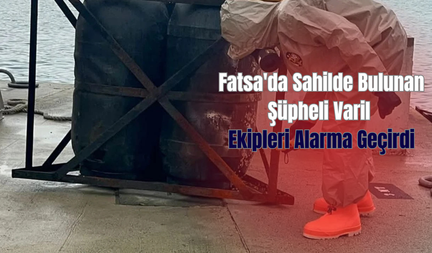 Fatsa'da Sahilde Bulunan Şüpheli Varil Ekipleri Alarma Geçirdi