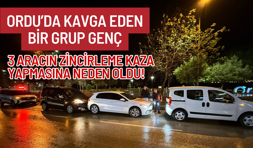 Ordu’da Kavga Eden Bir Grup Genç, 3 Aracın Zincirleme Kaza Yapmasına Neden Oldu!