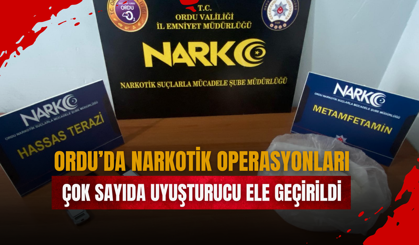 Ordu’da Narkotik Operasyonları: Çok Sayıda Uyuşturucu Ele Geçirildi