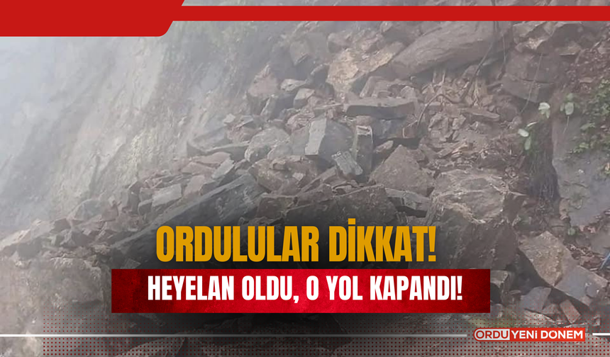 Ordulular Dikkat! Heyelan Oldu, O Yol Kapandı!