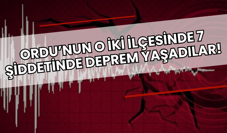 Ordu’nun O İki İlçesinde 7 Şiddetinde Deprem Yaşadılar!