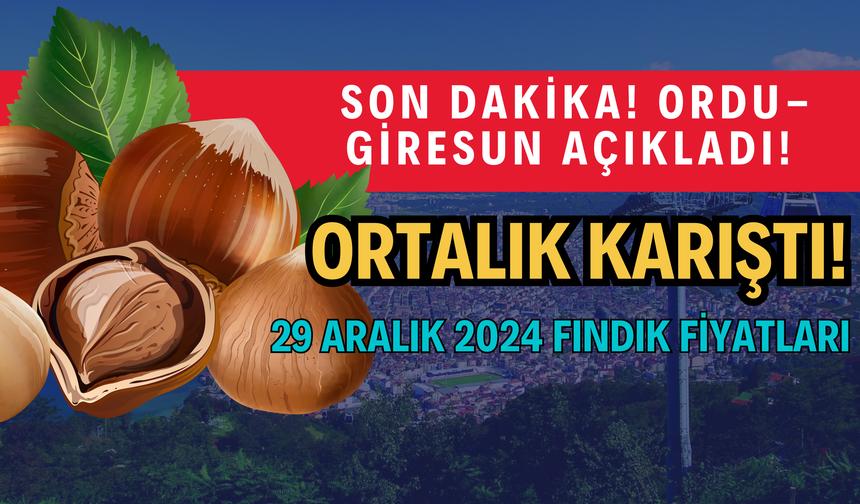 Son Dakika! Ordu-Giresun Açıkladı! Ortalık Karıştı! 29 Aralık 2024 Fındık Fiyatları