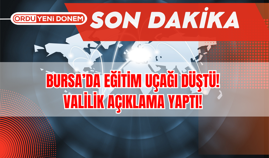 Bursa’da Eğitim Uçağı Düştü! Valilik Açıklama Yaptı!