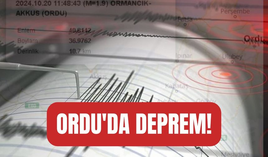 Ordu’da Deprem Korkuttu!