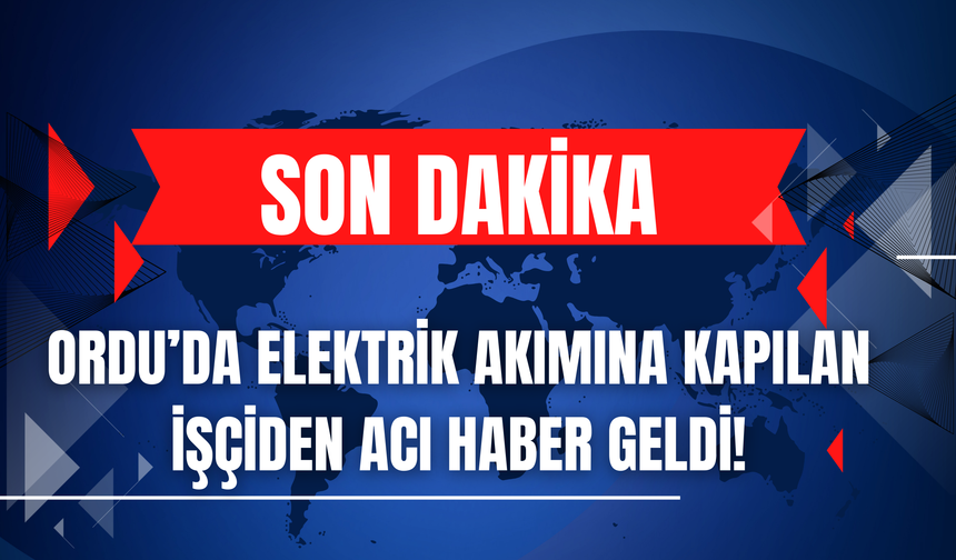 Ordu’da Elektrik Akımına Kapılan İşçiden Acı Haber Geldi!