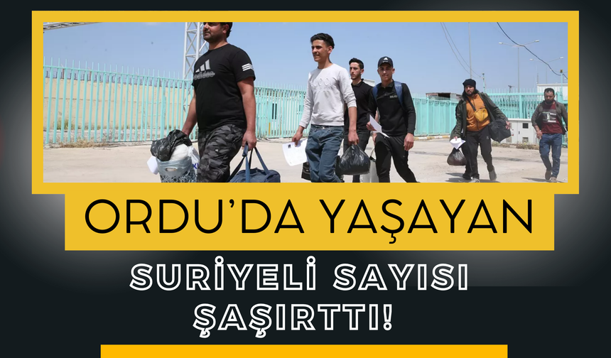 Ordu’da Yaşayan Suriyeli Sayısı Şaşırttı!