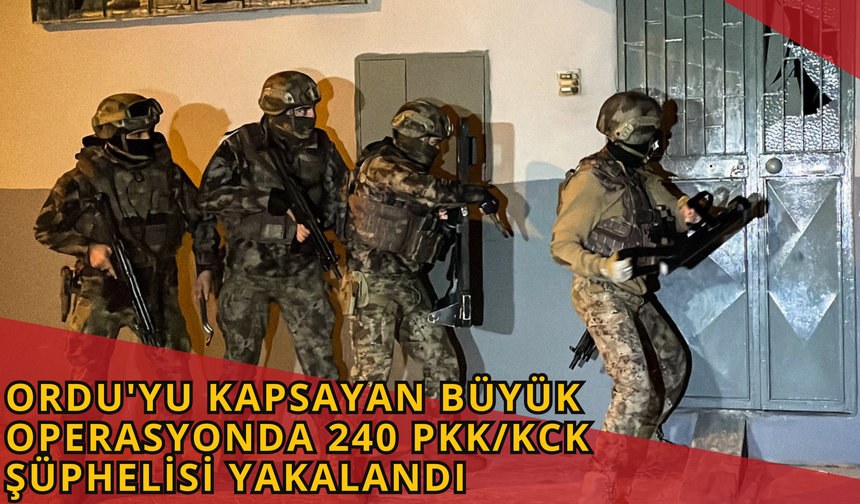 Ordu'yu Kapsayan Büyük Operasyonda 240 PKK/KCK Şüphelisi Yakalandı!