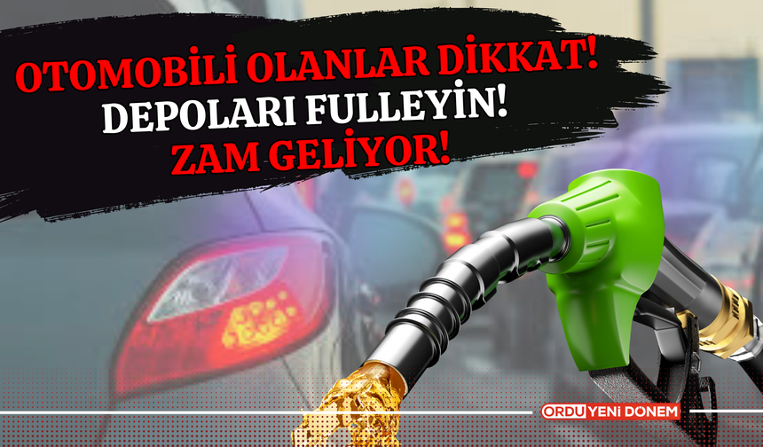 Benzine Zam Geliyor! Ordu 6 Ocak Benzin Fiyatları...