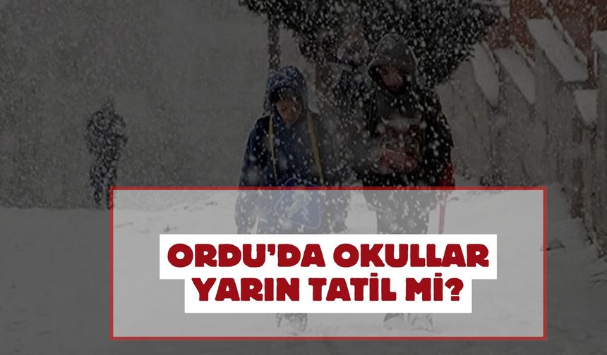 7 Ocak Ordu’da Okullar Tatil Mi?