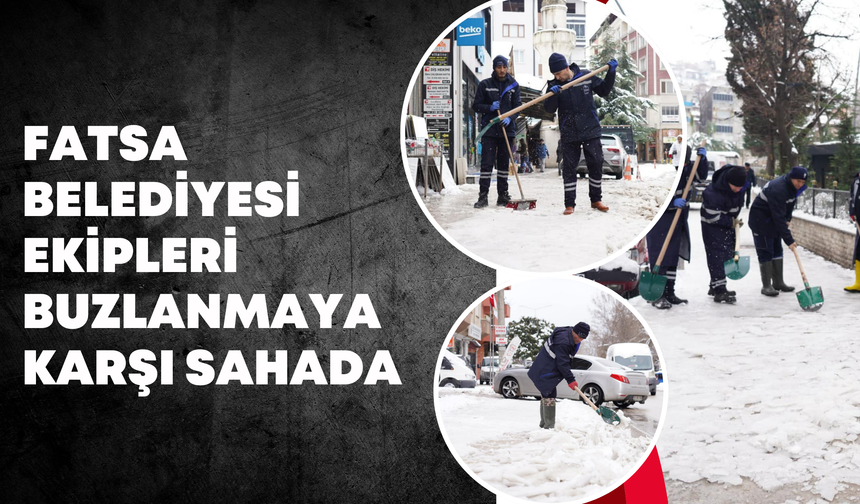 Fatsa Belediyesi Ekipleri Buzlanmaya Karşı Sahada