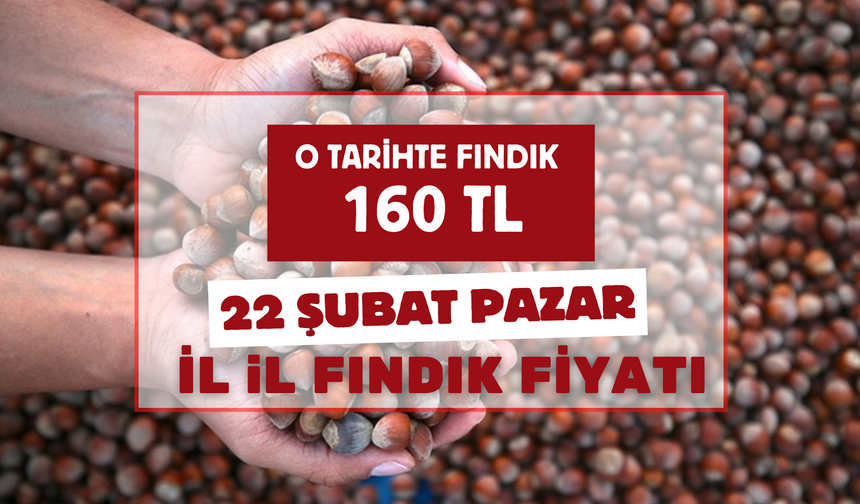 Fındık O Tarihte 160 TL! 22 Şubat Cumartesi Fındık Fiyatları...