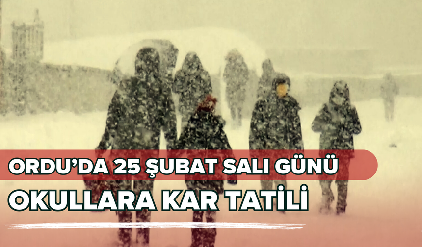 Ordu’da 25 Şubat Salı Günü Okullara Kar Tatili