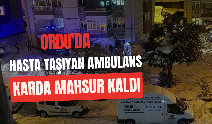 Ordu’da Hasta Taşıyan Ambulans Karda Mahsur Kaldı