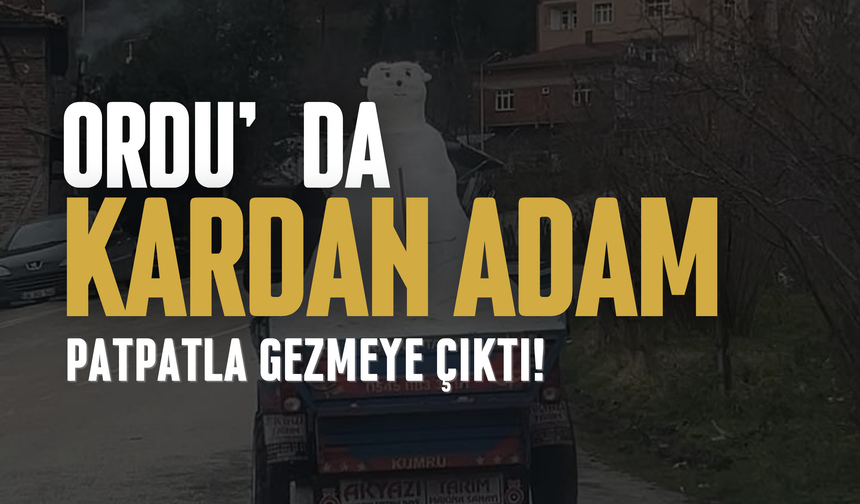 Ordu’da Kardan Adam Patpatla Gezmeye Çıktı!