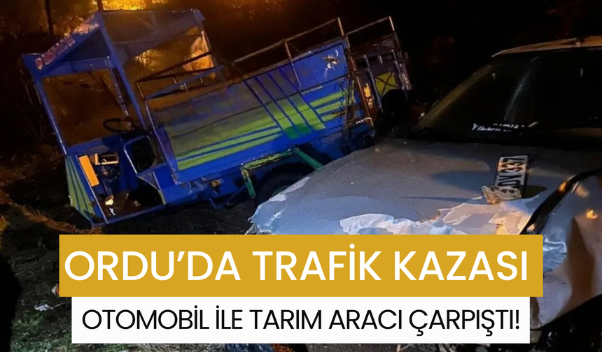 Ordu’da Trafik Kazası: Otomobil ile Tarım Aracı Çarpıştı!