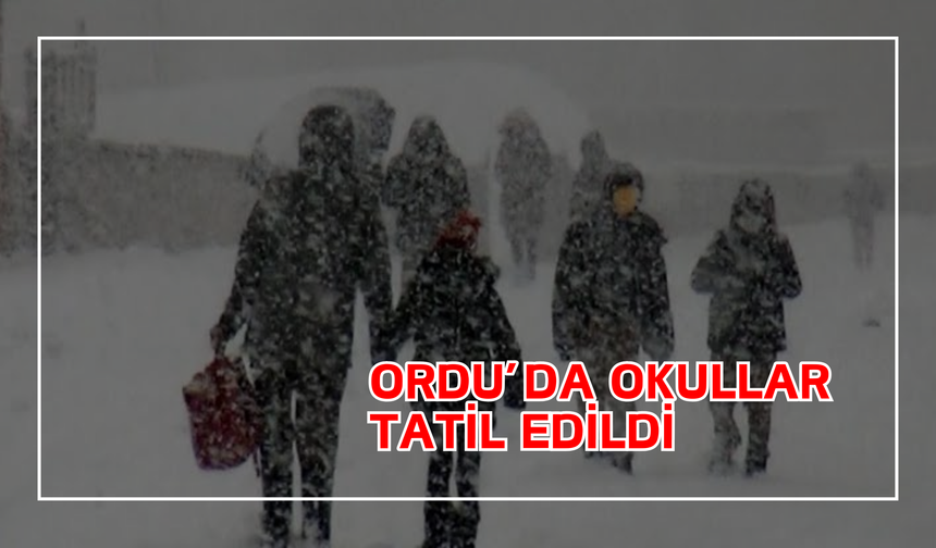 Ordu’da Okullar Tatil Edildi!