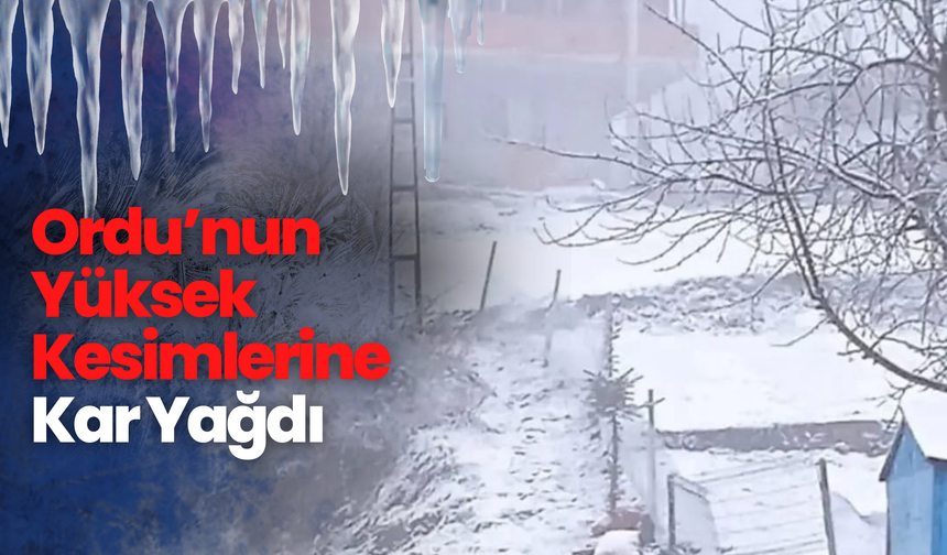 Ordu’nun Yüksek Kesimlerine Kar Yağdı