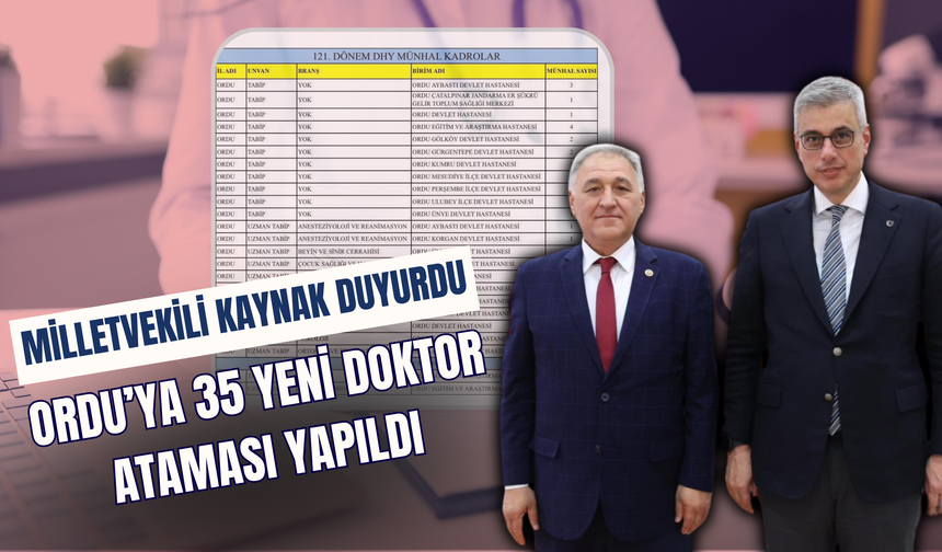 Ordu’ya 35 Yeni Doktor Ataması Yapıldı