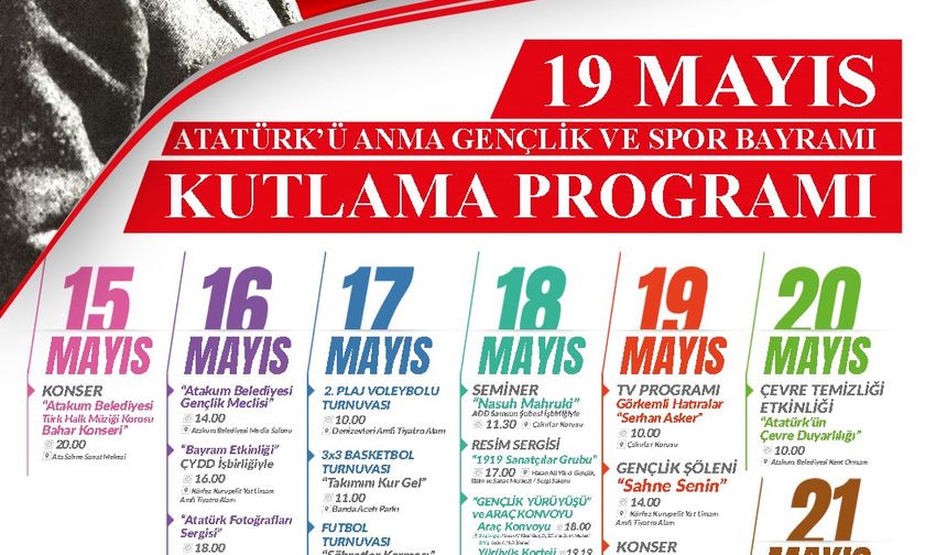 Atakum Belediyesi’nden 19 Mayıs programı