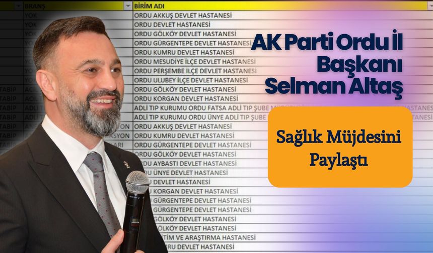 Ordu Sağlıkta Güçleniyor: 33 Yeni Hekim Kadrosu Açıklandı