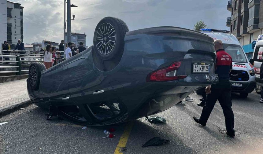 Ordu’da kaza yapan otomobil takla attı: 5 kişi yaralandı