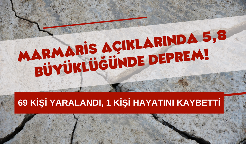 Marmaris açıklarında 5,8 büyüklüğünde deprem!