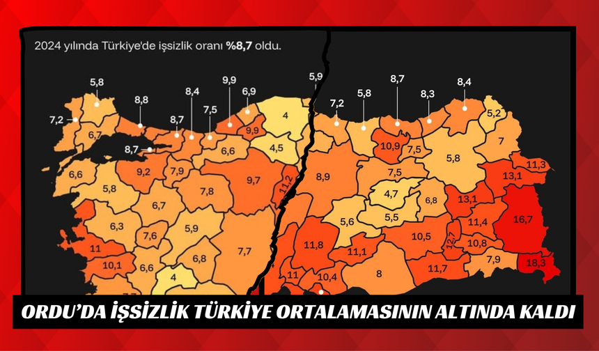 Ordu’da İşsizlik Türkiye Ortalamasının Altında Kaldı