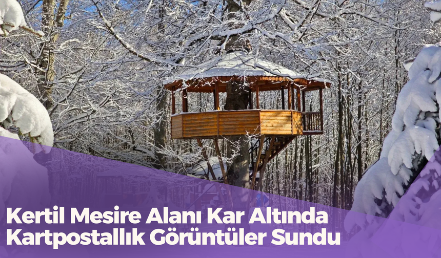Kertil Mesire Alanı Kar Altında Kartpostallık Görüntüler Sundu