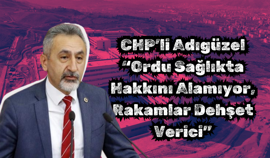 CHP’li Adıgüzel: “Ordu Sağlıkta Hakkını Alamıyor, Rakamlar Dehşet Verici”