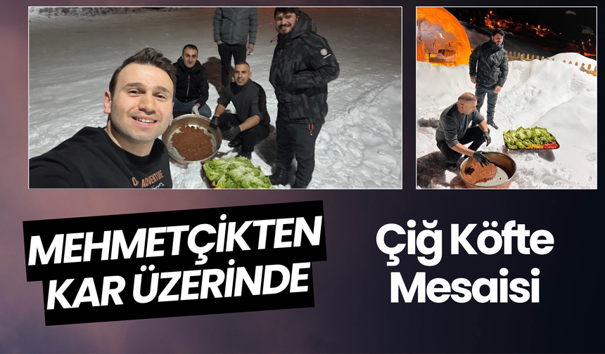 Mehmetçikten Kar Üzerinde Çiğ Köfte Mesaisi