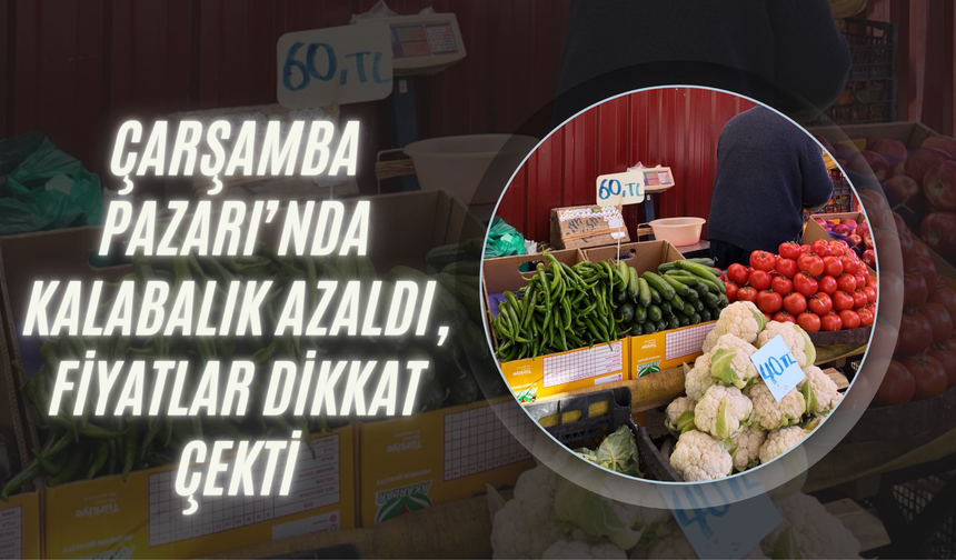 Çarşamba Pazarı’nda Kalabalık Azaldı, Fiyatlar Dikkat Çekti
