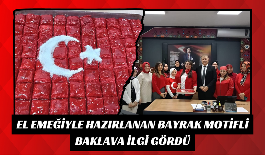 El Emeğiyle Hazırlanan Bayrak Motifli Baklava İlgi Gördü