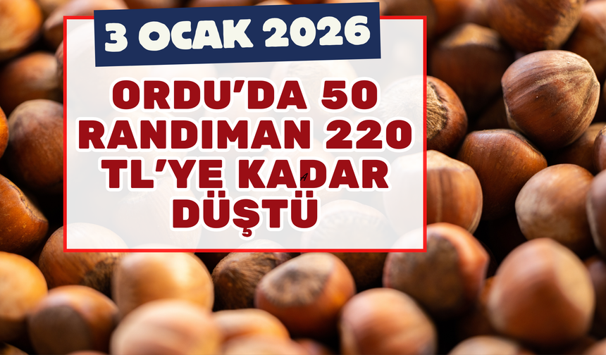 Ordu’da 50 Randıman 220 TL’ye Kadar Düştü