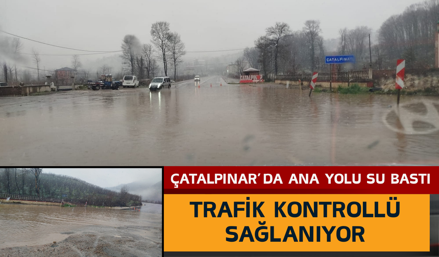Çatalpınar’da Ana Yolu Su Bastı